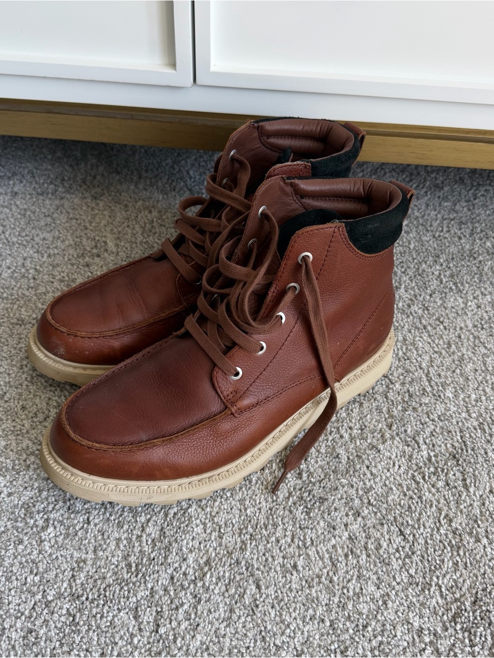 Sorel Madson II waterproof Moc toe - leather - Tobacco brown - size 9